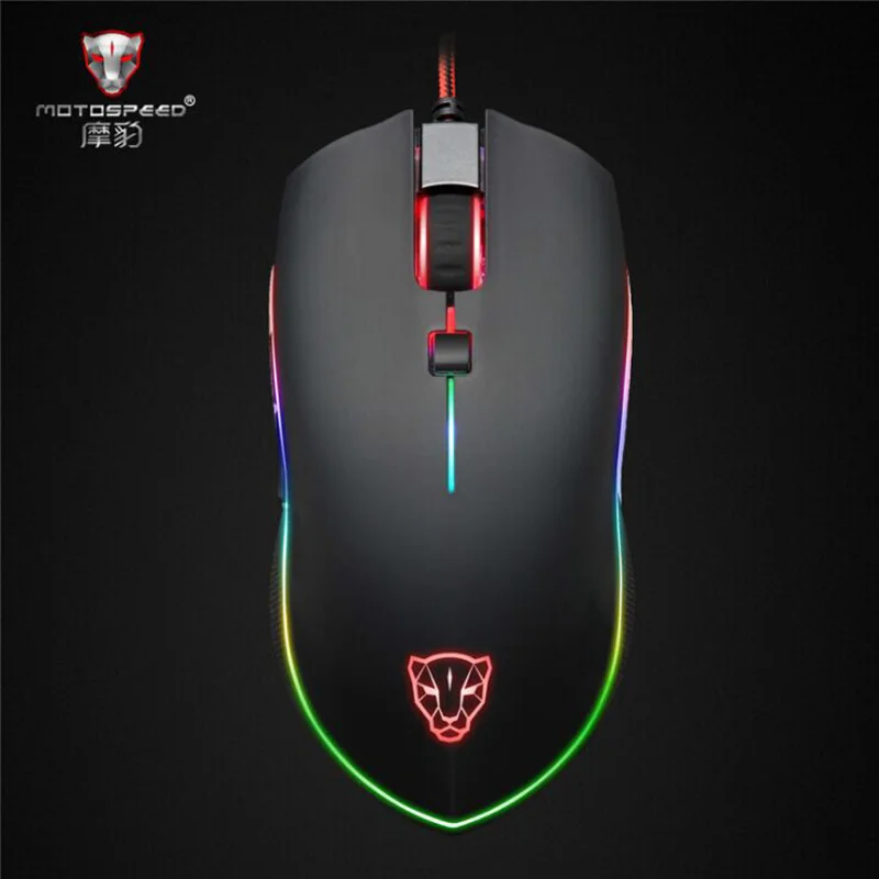 Motospeed V40 RGB игровая мышь USB Проводная оптическая профессиональная с разрешением 4000