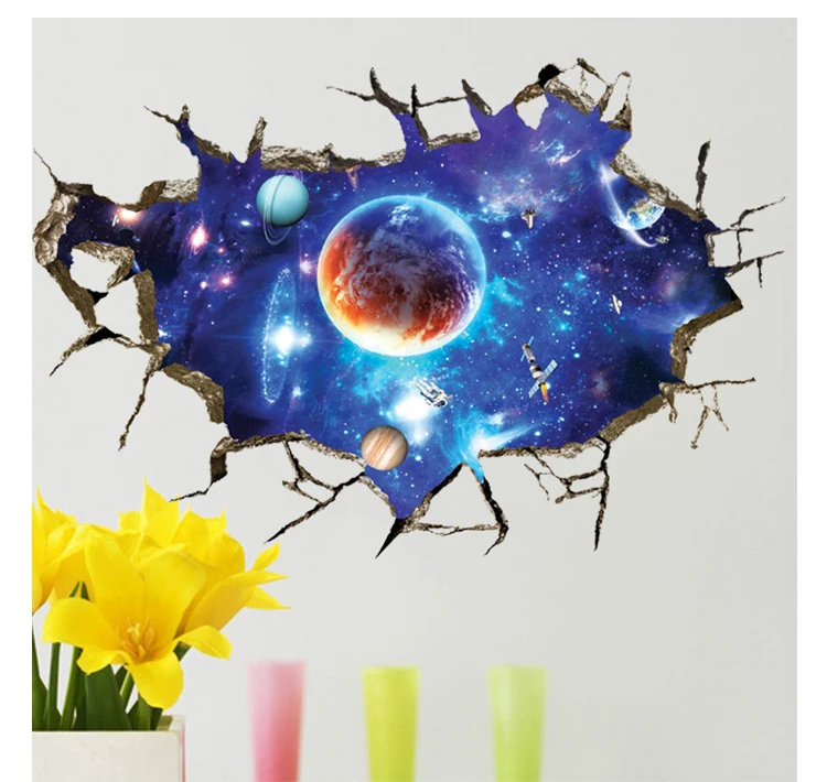 

NEW Large 3d Cosmic Wall Sticker Space Galaxy Star Bridge Home Decoration for Kids Room Floor Living Room Wall Decals Home Decor