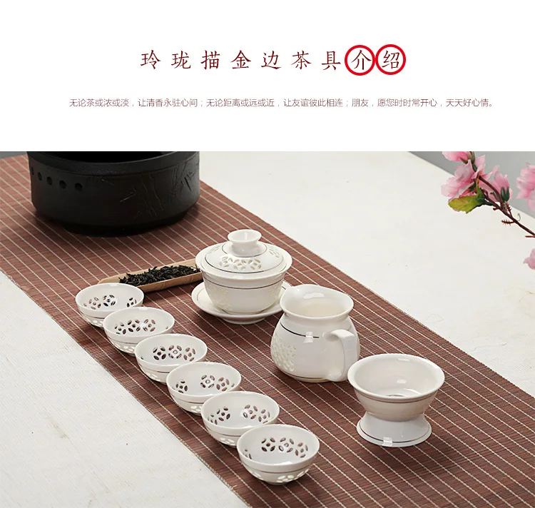 Blue-and-white Exquisite Ceramic Teapot Kettles Tea Cup Porcelain Chinese Kung Fu Tea Set Drinkware