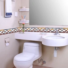 Плинтус, для стен Стикеры самоклеющиеся ПВХ Бумага Гостиная Ванная комната Кухня Водонепроницаемый плитка талии Стикеры s стены Бумага границ