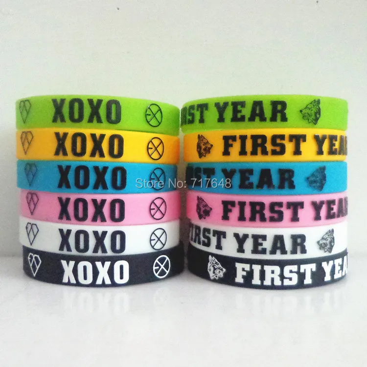 

1pc embossed EXO wristband silicone bracelets