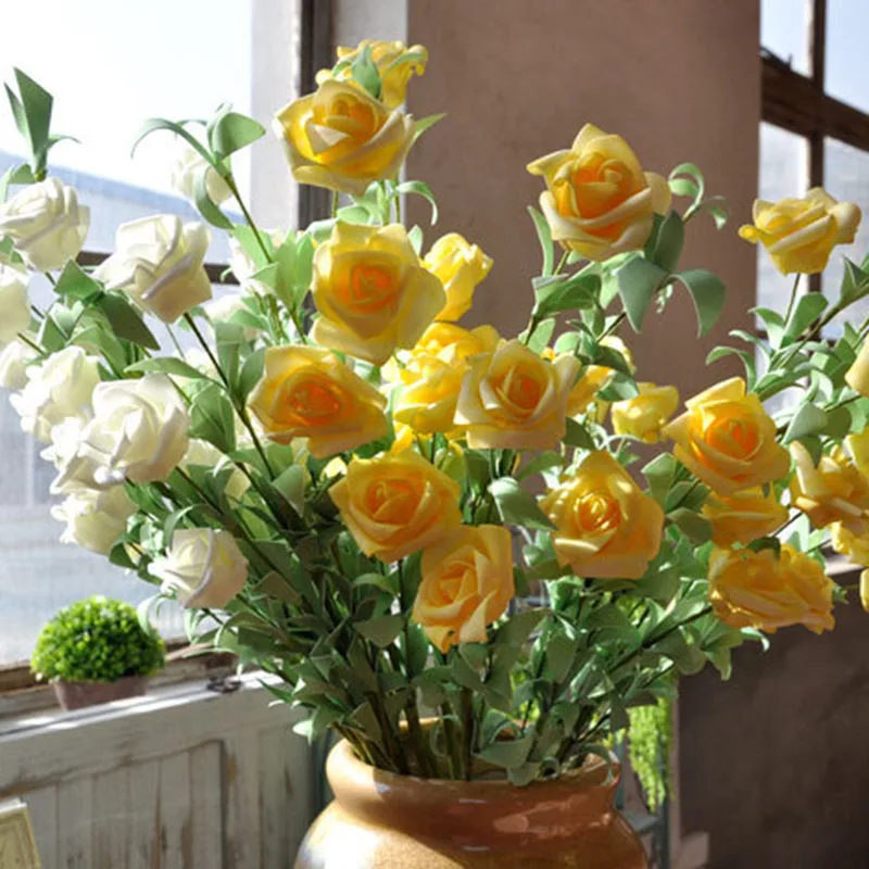 

Hot Sale Simulation Artificial Flower Rose Decoration Durable for Festival Home Wedding