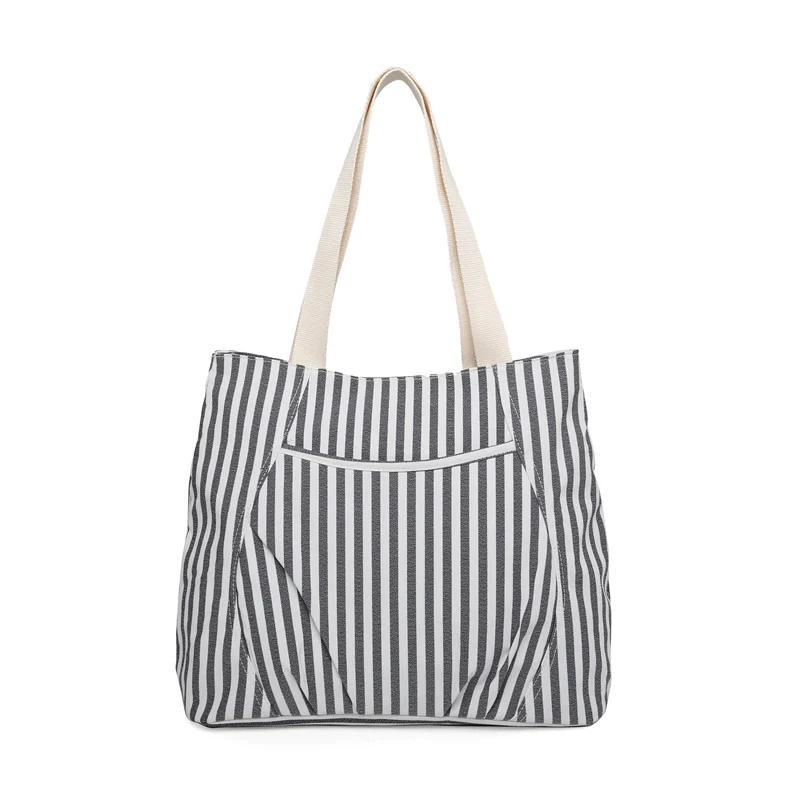 

KVKY Women's Canvas Bag Soft Striped Bag Large Capacity