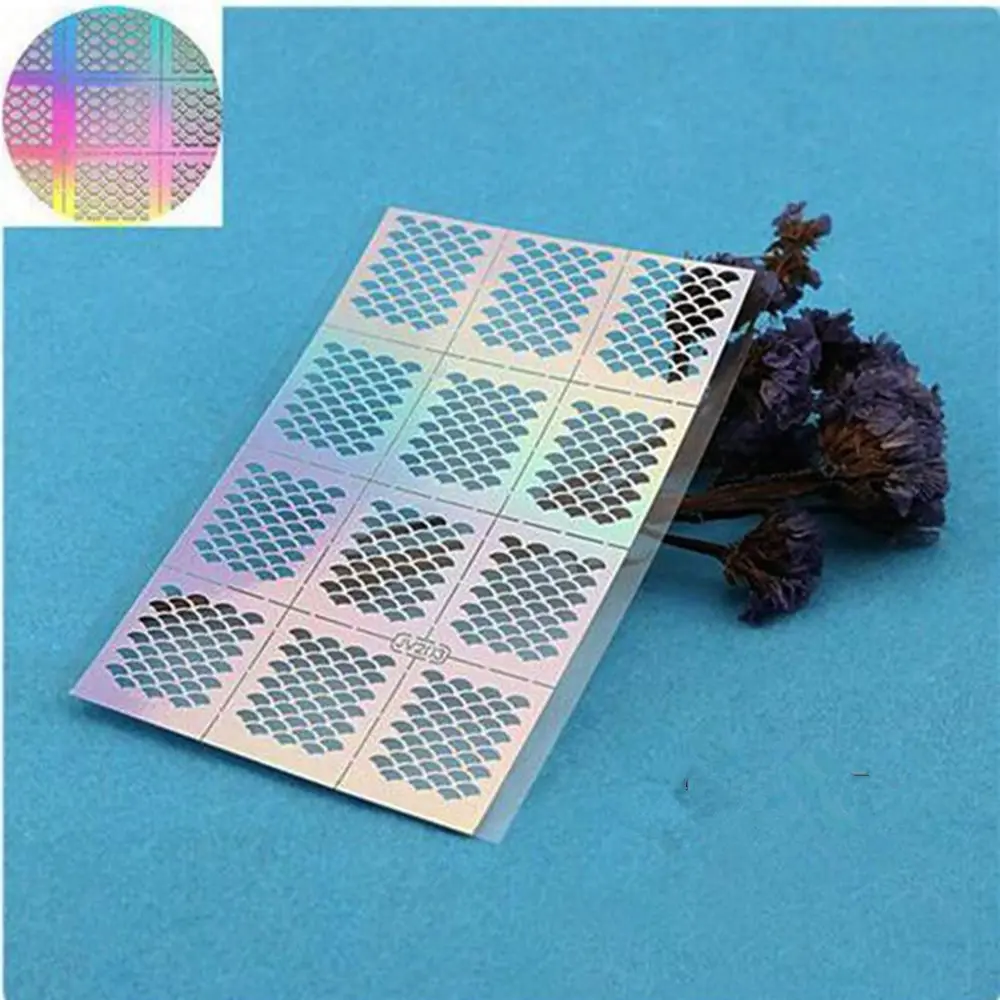 

12Tips/Sheet Fashion New Nail Art Useful Convenient Manicure Stencil Glitter Nails Stamp Vinyls DIY Hot