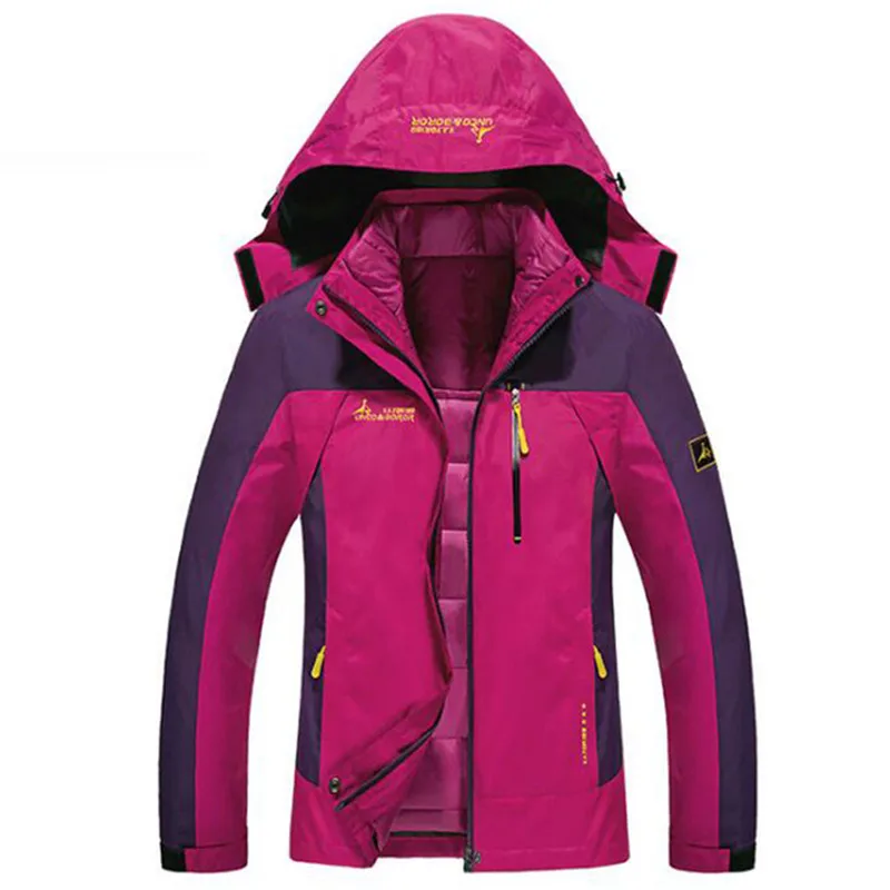 

Winter Thick Warm Jacket Parkas Women Outwear 2 in 1 Mountain Jacket Hooded Coat Fleece Waterproof Windbreaker Thermal Jackets