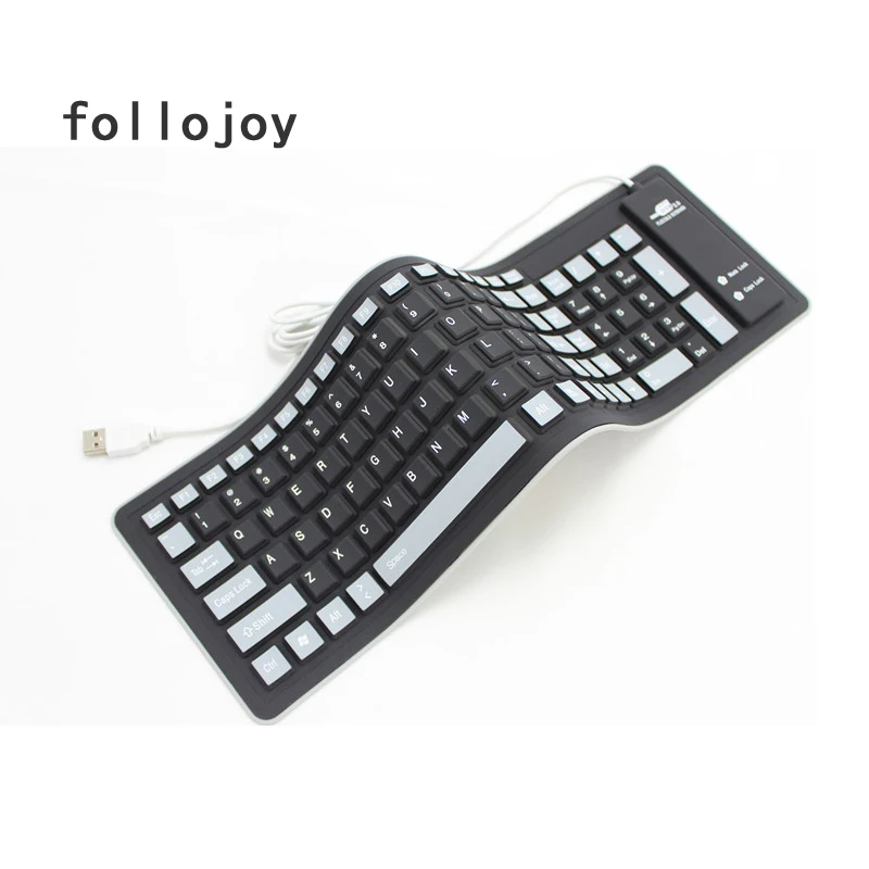 

Portable Wired Silicone Keyboard Roll Up Waterproof Soft Keyboards for Computer Laptop PC
