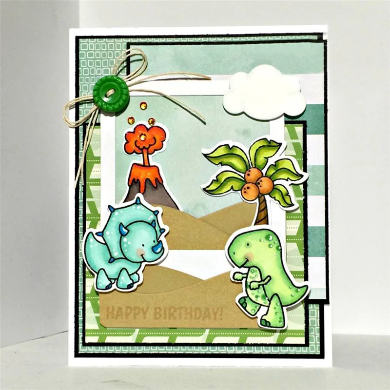 

Naifumodo 112*82mm Cute Animal Dinosaur Metal Cutting Dies Scrapbooking for Card Making DIY Embossing Cuts Dies Craft