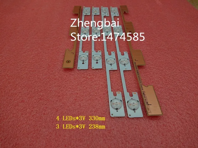 Best Price Beented New 4 Pieces/lot LED strips for TV LED32F1160CF LED32F1100CF 35019911 35019908 4 LEDs*3V=330mm 3 LEDs*3V 238mm