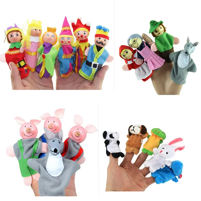 Монтессори пальцев рук Кукольный мультфильм смешные гаджеты Семья вечерние аксессуары Игрушки для Детский подарок кукольный театр игрушка на руку марионетка пальчиковый театр пальчиковые куклы фингер игрушки на пальцы