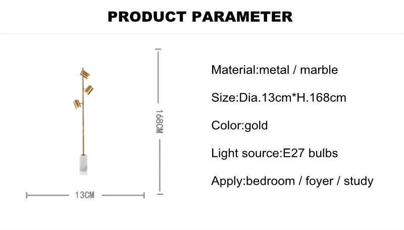 Новое поступление Nordic простой торшеры дизайнер металла мрамор гостиная спальня Напольная Лампа гладить блеск осветительное оборудование