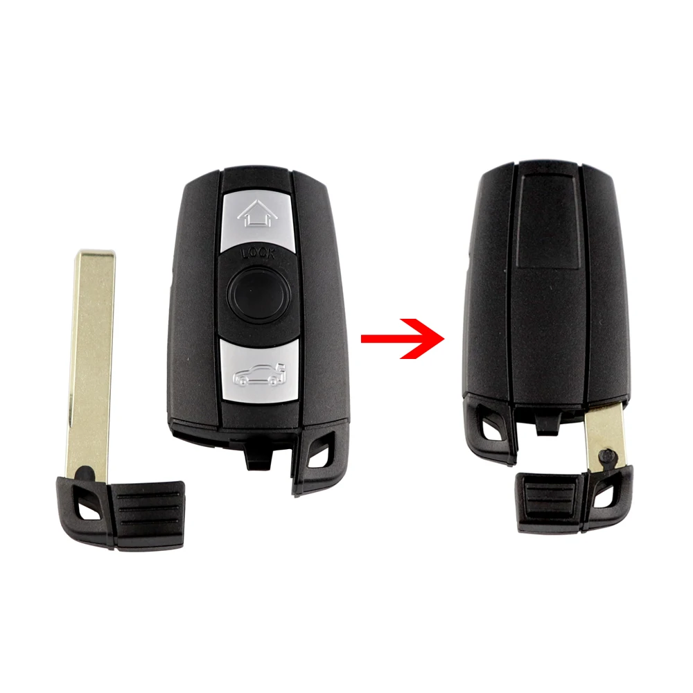 YIQIXIN 3 кнопки Smart Remote Key Shell для BMW 1 5 6 серии E90 E91 E92 E60 Автомобильный ключ с нерезаемым