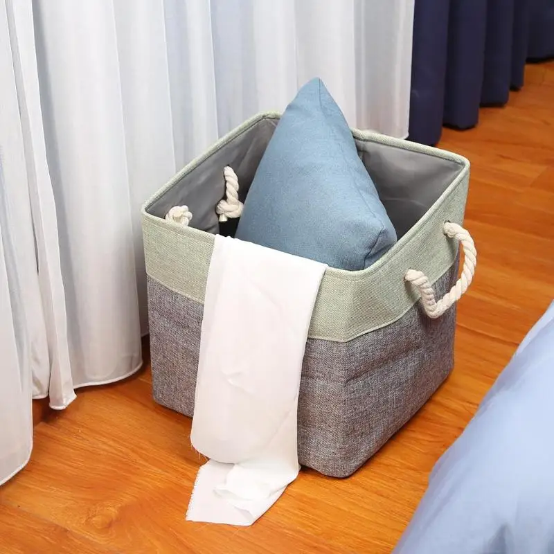 طوي الكتان القطن سلة التخزين اليابانية نمط القذرة صندوق تخزين ملابس سلة الغسيل أشتات المنظم لعبة صندوق تخزين منزلي