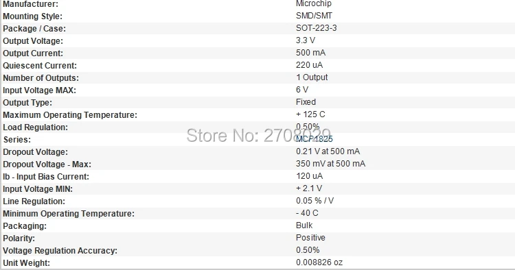 MCP1825S-3302E 1825S33
