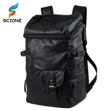 Backpack for Men Outdoor PU Bag Men Outdoor School Teenagers Multifunction Camping Hiking Travel Handbag Rucksack for Male