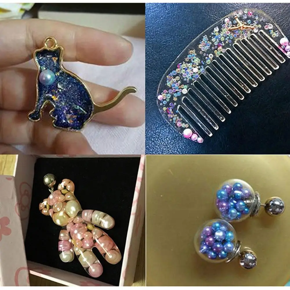 250pcs Plastic Gradient Pearls DIY Wedding Party Supplies Manicure Pearls Mermaid Party Necklace Jewelry Earring Pendant Decor