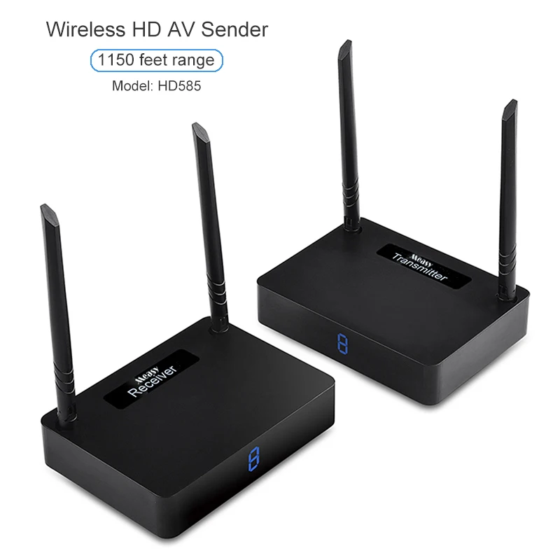 

2.4GHz Wireless AV VCD Audio Video Transmitter and TV Signal Receiver with IR Remote Control 200 Metres RCA-220 for Transmission