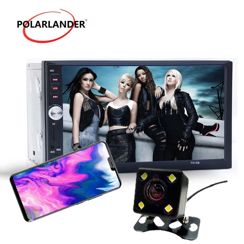 Radio de coche de 7 pulgadas 2 din estéreo coche Auto electrónico Bluetooth espejo enlace Autoradio radio reproductor de casete auto cintas W /cámara USB