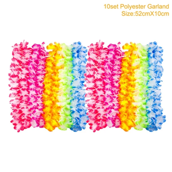 FENGRISE пальмовых листьев в гавайском стиле вечерние украшения Гавайи тропический вечерние летние Фламинго участник Luau Свадебный декор Алоха, ананас - Цвет: Hawaiian garland A