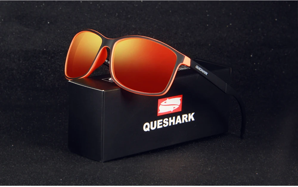 QUESHARK TR90, гибкая оправа, поляризационные очки для рыбалки, Uv400, походные, для кемпинга, катания на лыжах, квадратные очки, спортивные, рыболовные солнцезащитные очки