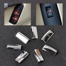 beler New 7Pcs Chrome Interior Door Window Switch Lift Button Cover Trim For Toyota RAV4 Corolla AYGO Verso AVENSIS YARIS VITZ
