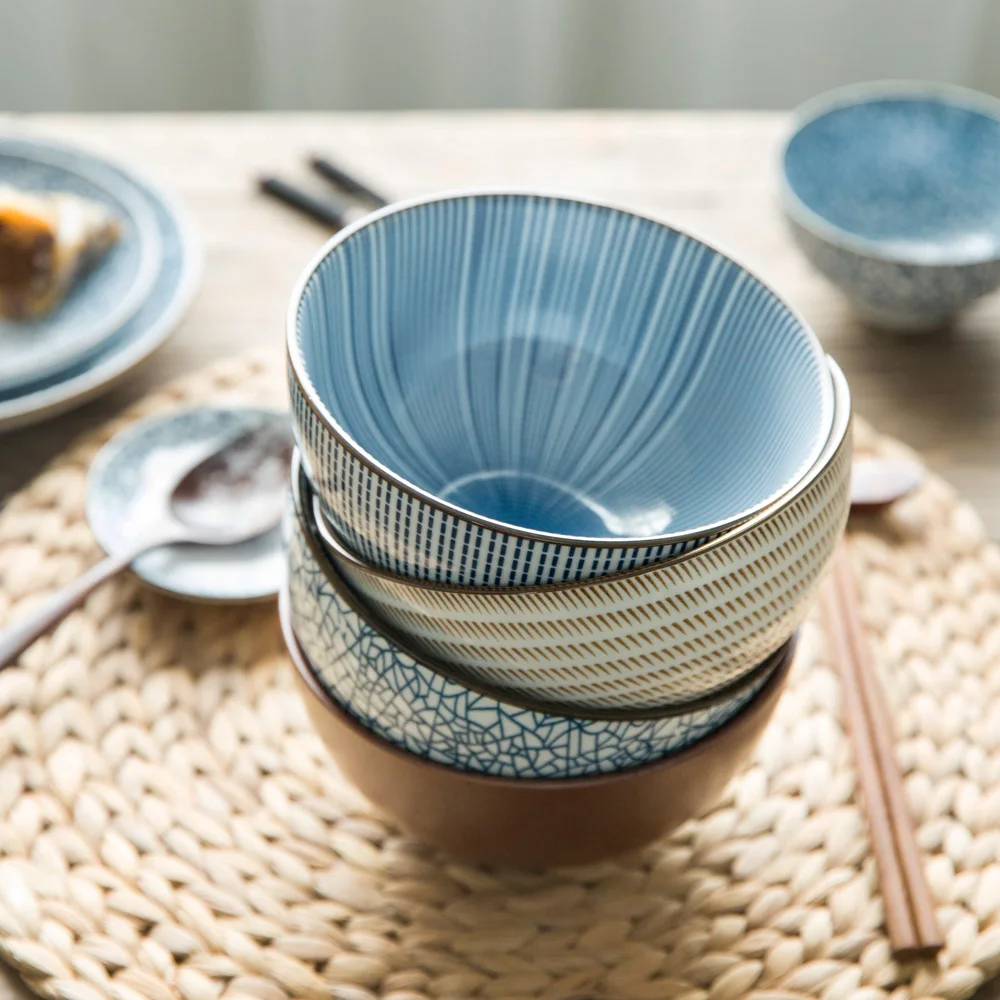 Японский стиль керамическая посуда ужин риса чаша лапши быстрого приготовления салатник одноразовые лапши суп миска столовая посуда