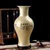 Jingdezhen ceramic fishtail vase gold glaze plum tree pastel vase modern home furnishing room decorative crafts and ornaments 3