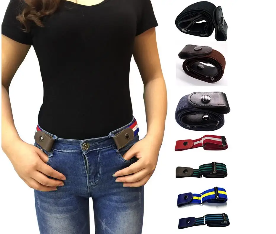 

2019 NEW Buckle-Free Elastic Belt Buckle Free No Buckle Stretch Belts Women's Plus Belts for Jeans Pants Dresses