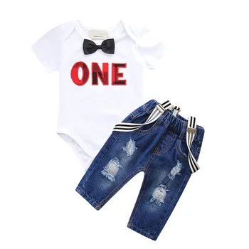 

Birthday Party Clothes for Baby Cake Smash Outfit Cute Boy and Girls Clothes for Photography Props Baby Boy Suspender Outfit