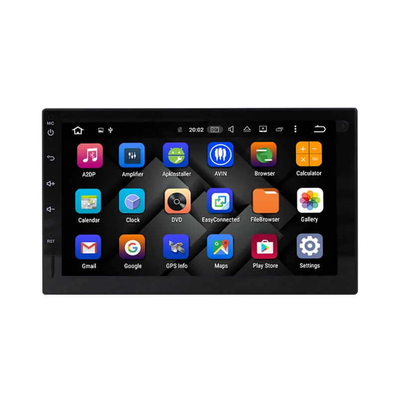  Eunavi 2G RAM Android 9.0 Universal Car Audio Stereo di GPS di Navigazione Doppio 2 Din 1024*600 HD