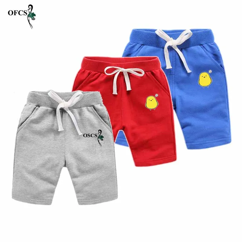

Hot Sale Solid Colors Cartoon Kids Trousers Children's Cotton Pants for Baby Summer Beach Loose Shorts Boys Motion Pants 80~150
