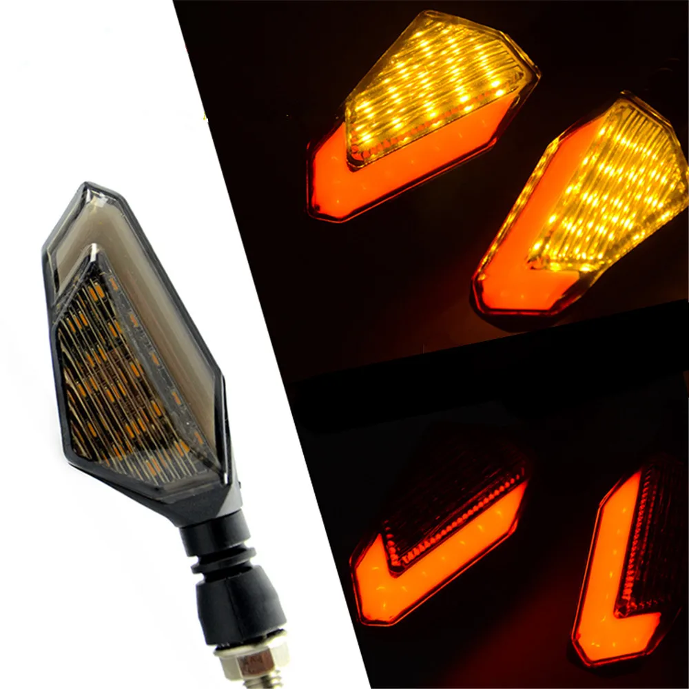 

Pair Motorcycle LED Turn Signal Lamps Left Right Signals Daytime Running Lights Indicators Blinkers Universal for Honda Kawasaki