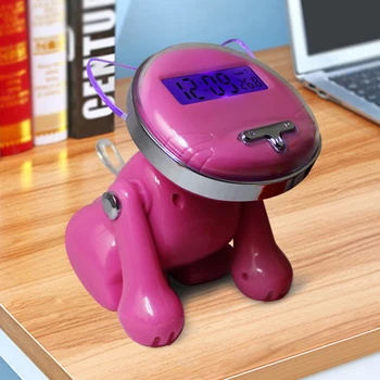 

12/24 Hours digital smart alarm clocks for bedrooms with battery backup Child Like Cute Cat Voice Talking clock Desk