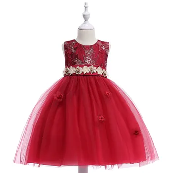 Flower Girl Dresses Summer Cheap Red Tulle Dress for Kids Formal Toddler Kids Wedding Tutu Dress posh dream mickey cartoon kids girl dress for cosplay pink and hot pink dot minnie girl tutu dresses flower girl cosplay dress
