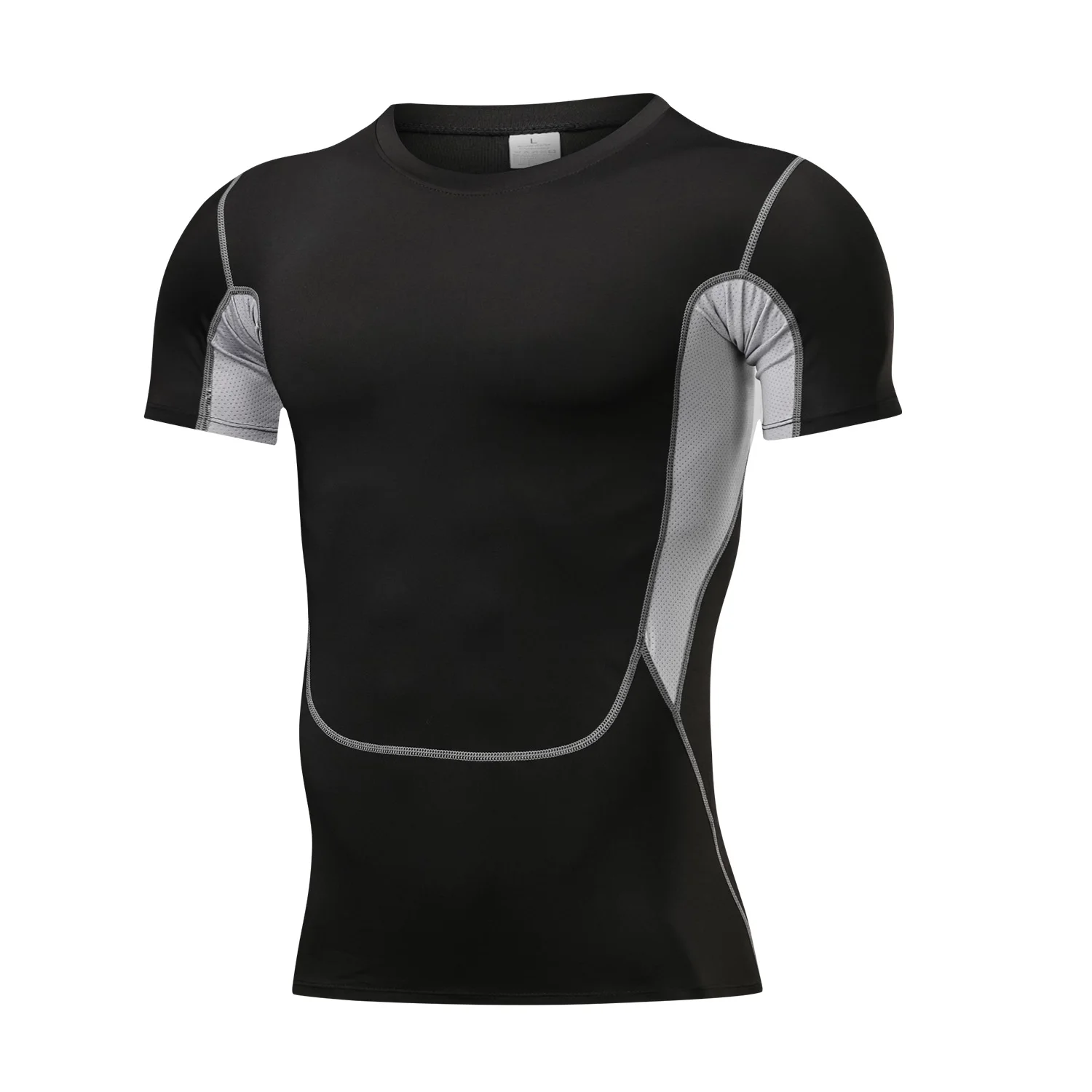 

BXIO Fitness T-shirt for Men Compression Shirts Base Layer Short Sleeved Comfortable Tight Fit Body Shaper Black Running Shirt