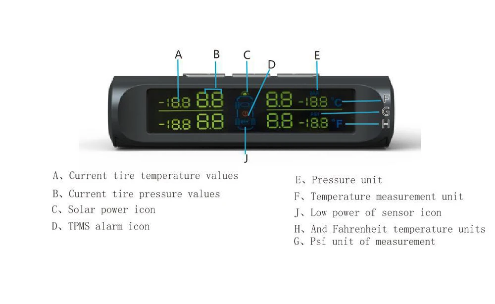 Sikeo автомобильная система контроля давления в шинах Солнечная зарядка TPMS цифровой ЖК-дисплей Автомобильная охранная сигнализация s Автомобильная электроника