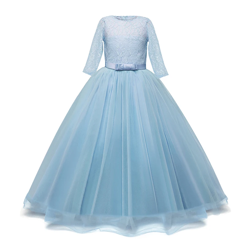 Нарядное платье принцессы для девочек Детские Платья с цветочным рисунком для девочек, одежда для свадебного торжества бальное платье для девочек, размер От 6 до 14 лет