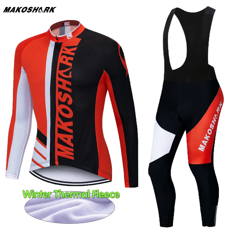 2019 Men Winter Thermal Fleece Cycling Jersey Set Long Sleeve Cycling Set Ropa Ciclismo MTB Bicycle Wear Cycling Clothes