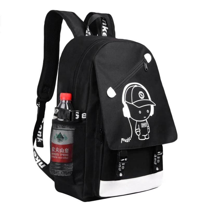 Школа для мальчиков рюкзак студент световой анимация школьная сумка USB зарядка переключение совместных школьные сумки подросток anti-theft рюкзаки