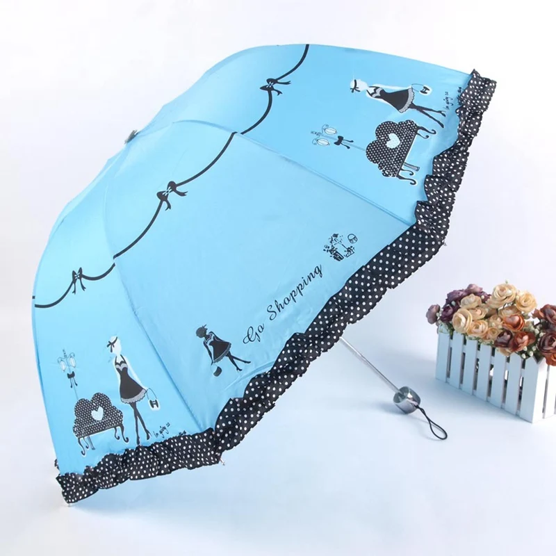

2018 New Arrival Beautiful Girl Pattern Umbrella Rain Women Fashion Arched Princess Umbrellas Female Parasol Creative Gift