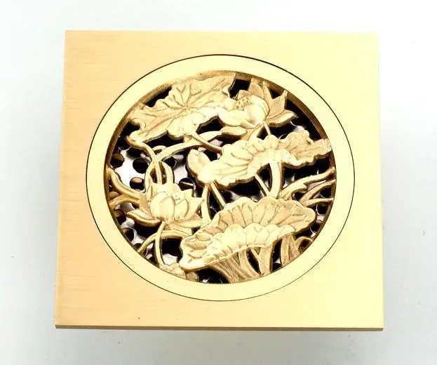 

Golden Copper Anti-odor Square Bathroom Accessories Sink Floor Bathtub Shower Drain Cover Luxury Sewer Filter K-8803