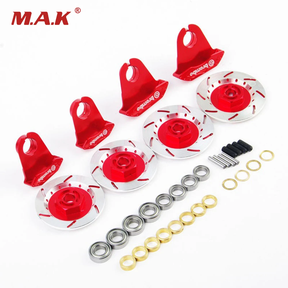 1/10 Red Alloy Wheel Rim Brake Disc Model For RC On Road Racing Car