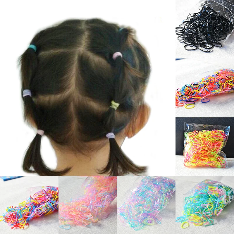 Buy 1000pcs Girls Rubber Hair Rope Hair Clip Elastic Princess Headdress Hair