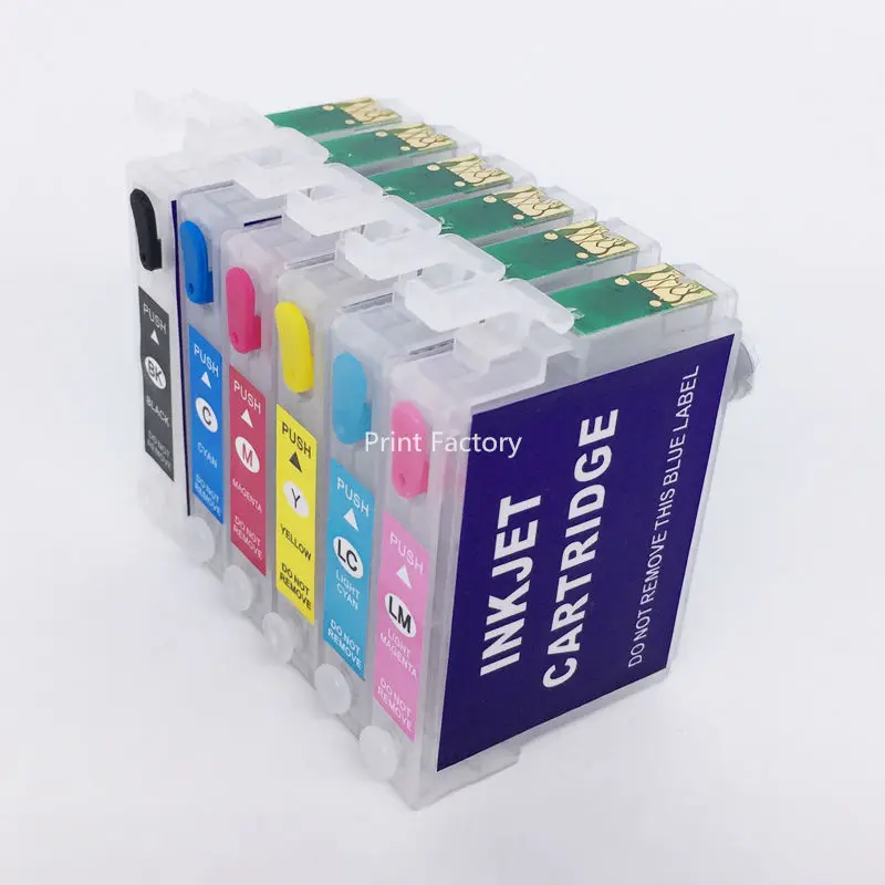 Многоразовый картридж с постоянным чипом для Epson RX615 R270 R290 Artisan 837 без чернил|refillable