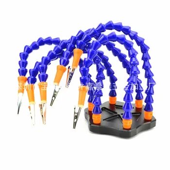 

Multifunctional Soldering Tool Station Helping Hands Third Hand with 6 Flexible Arms Swiveling Alligator Clip RC Parts