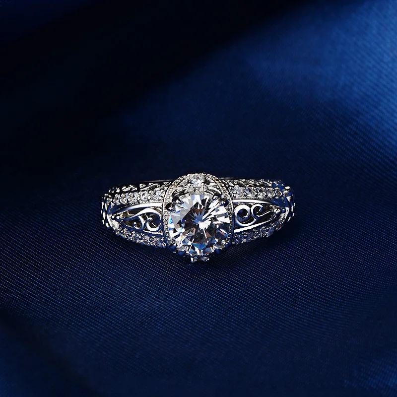 Yanley Elegant Female Wedding Ring Solid Silver Color Jewelry Sparkling Cubic Zircon Stone Engagement Rings for Women PR266