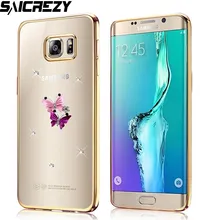 Роскошный Металлический Алмазный чехол для samsung Galaxy S6 S7 край S9 плюс A3 A5 A7 J3 J7 J5 A6 A8 Note 9 с золотым покрытием с рисунком «сделай сам»