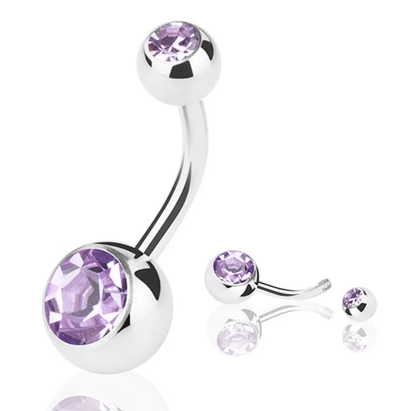 Piercing Jewelry 10 pcs/lot Piercing Navel Surgical Steel Single Crystal Rhinestone Belly Button Rings 5/8mm Ball