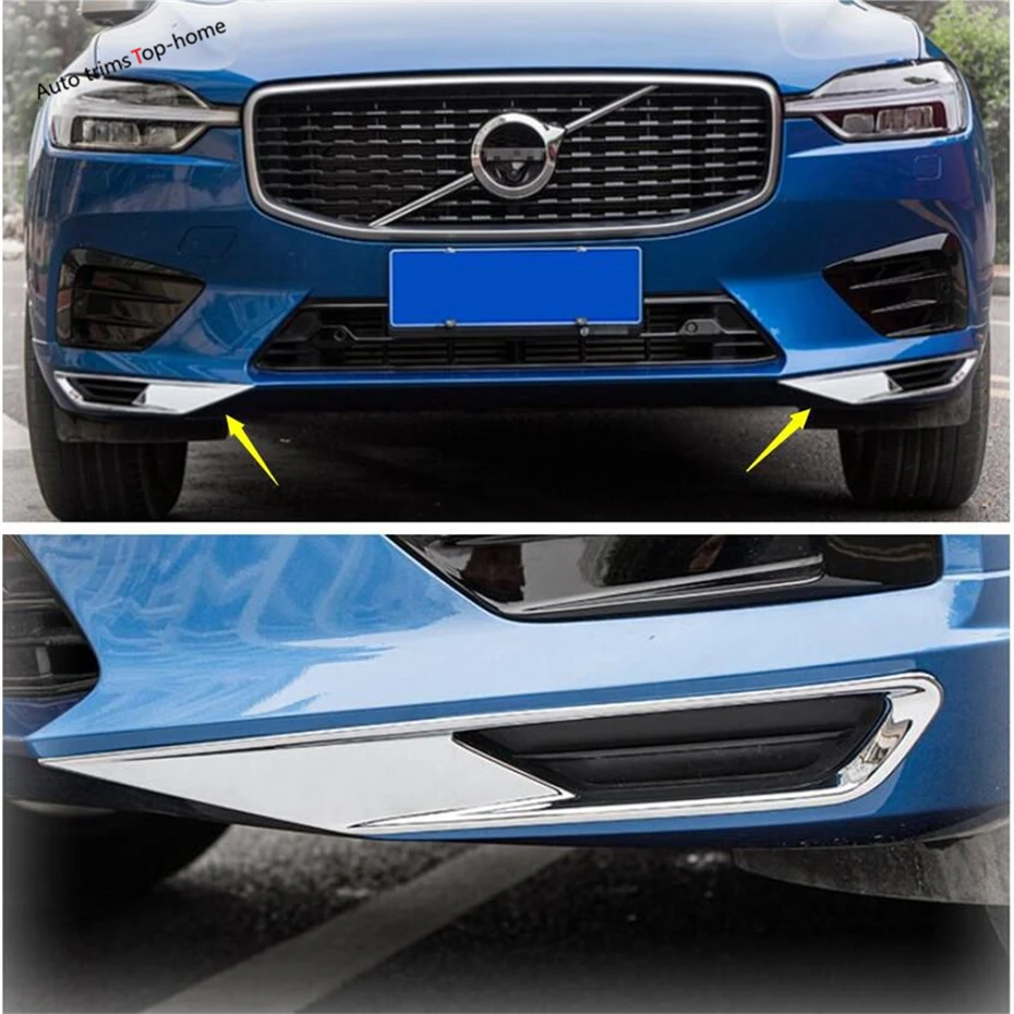 

Yimaautotrims Front Face Below Fog Lights Eyelid Eyebrow Lamp Cover Trim Fit For VOLVO XC60 2018 2019 ABS Exterior Bright Chrome