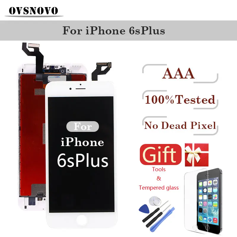 

Display Replacement for iPhone 6Plus 6sPlus 7Plus 8Plus LCD Screen Digitizer Assembly Part Black White With Tempered Glass Tools