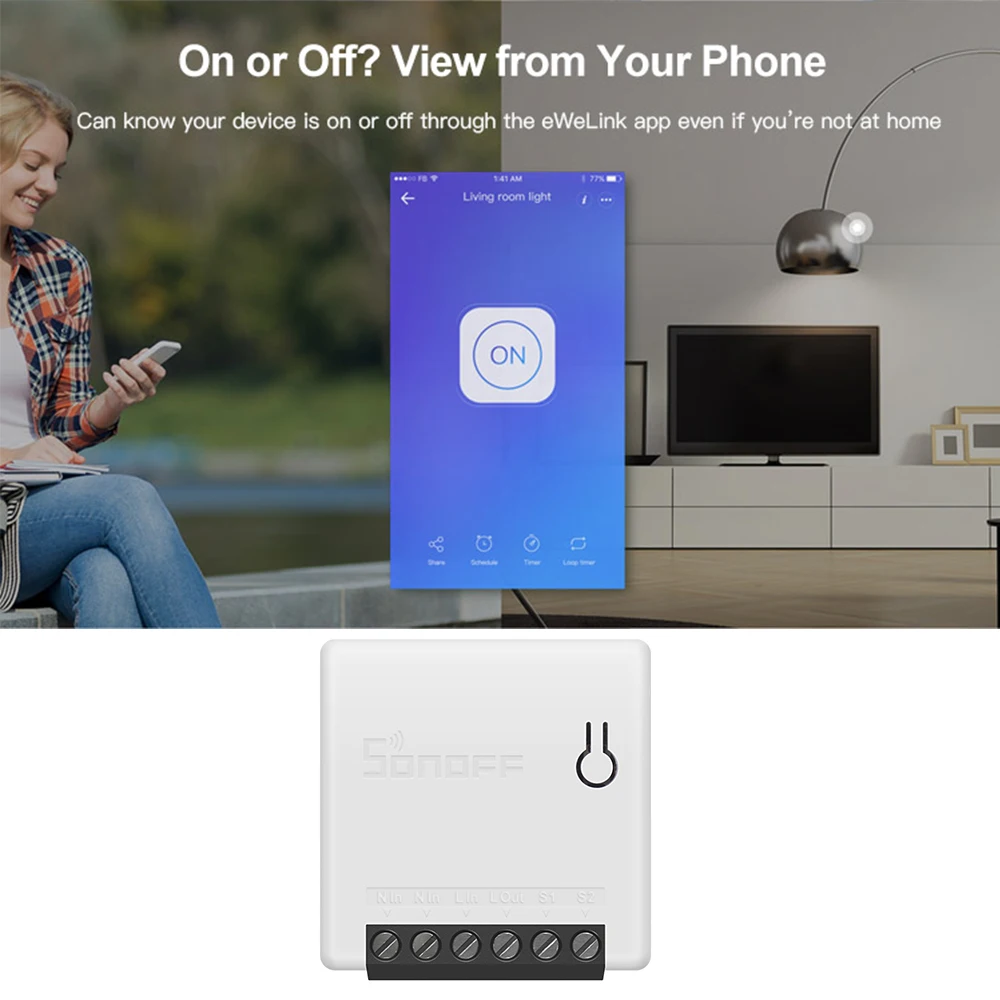 Умный двухсторонний выключатель SONOFF MINI R2 с дистанционным управлением поддержка